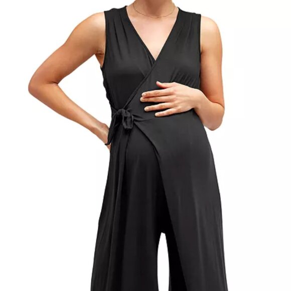 Nom Maternity Black Francesca Jumpsuit - Picture 1 of 7